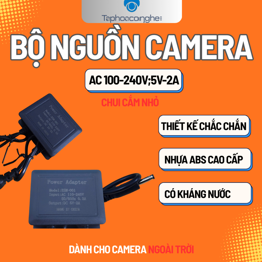 Nguồn Camera YooSee 5V 2A Chui Nhỏ Chống Nhiễu Ổn Định Dùng Cho Camera An Ninh, Đèn LED, Thiết Bị Đi