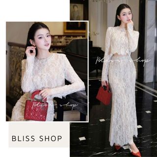  Set Đầm Ren Thiết Kế Bliss Shop Cổ Viền Ngọc Phối Chân Váy Đuôi Cá Sang Trọng Thanh Lịch S288 