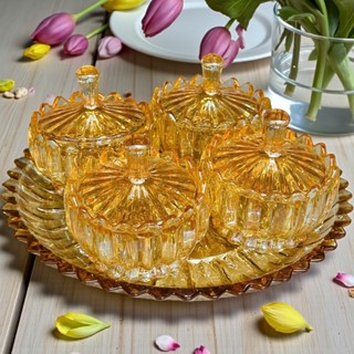  Bộ khay đựng bánh kẹo mứt Tết chất liệu thủy tinh pha lê cao cấp thương hiệu Gốm sứ Gosu 