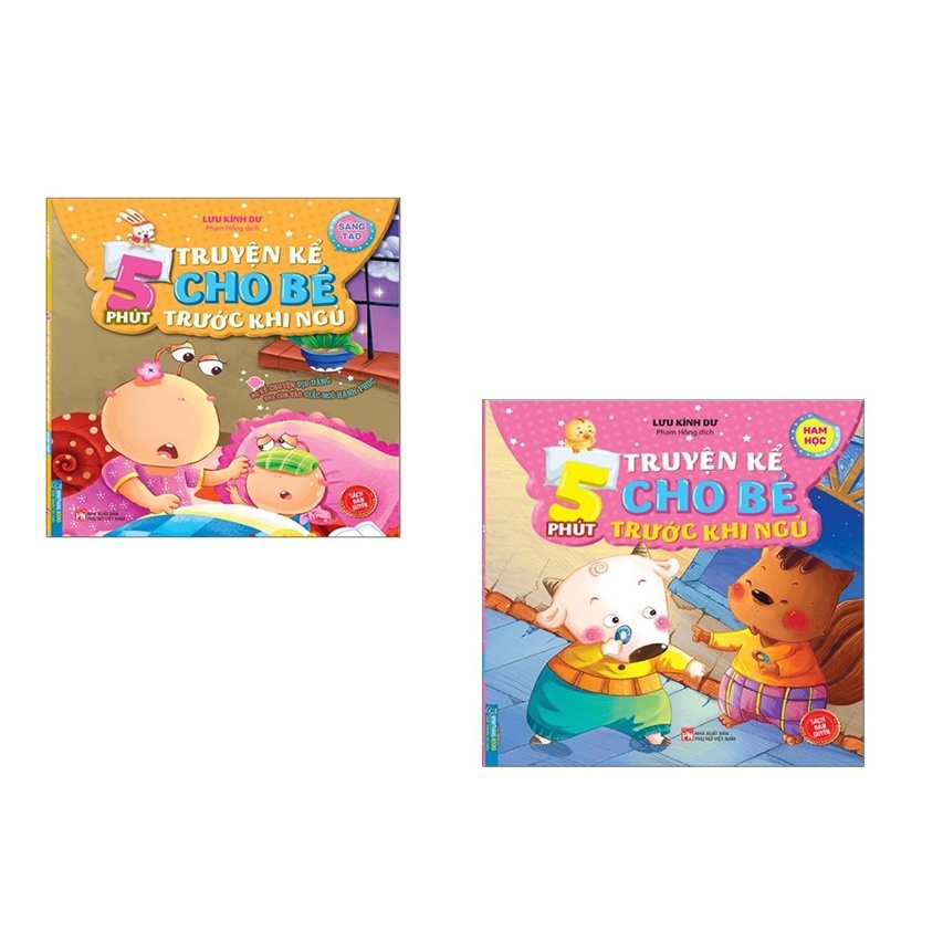 sách - combo 2 cuốn 5 phút truyện kể trước khi ngủ ham học và sáng tạo