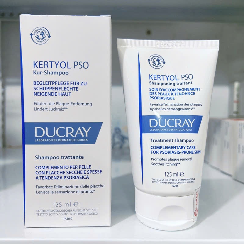Ducray- Dầu Gội Ngăn Ngừa Gàu Vảy Nến Mảng và ngứa Ducray Kertyol PSO 125ml