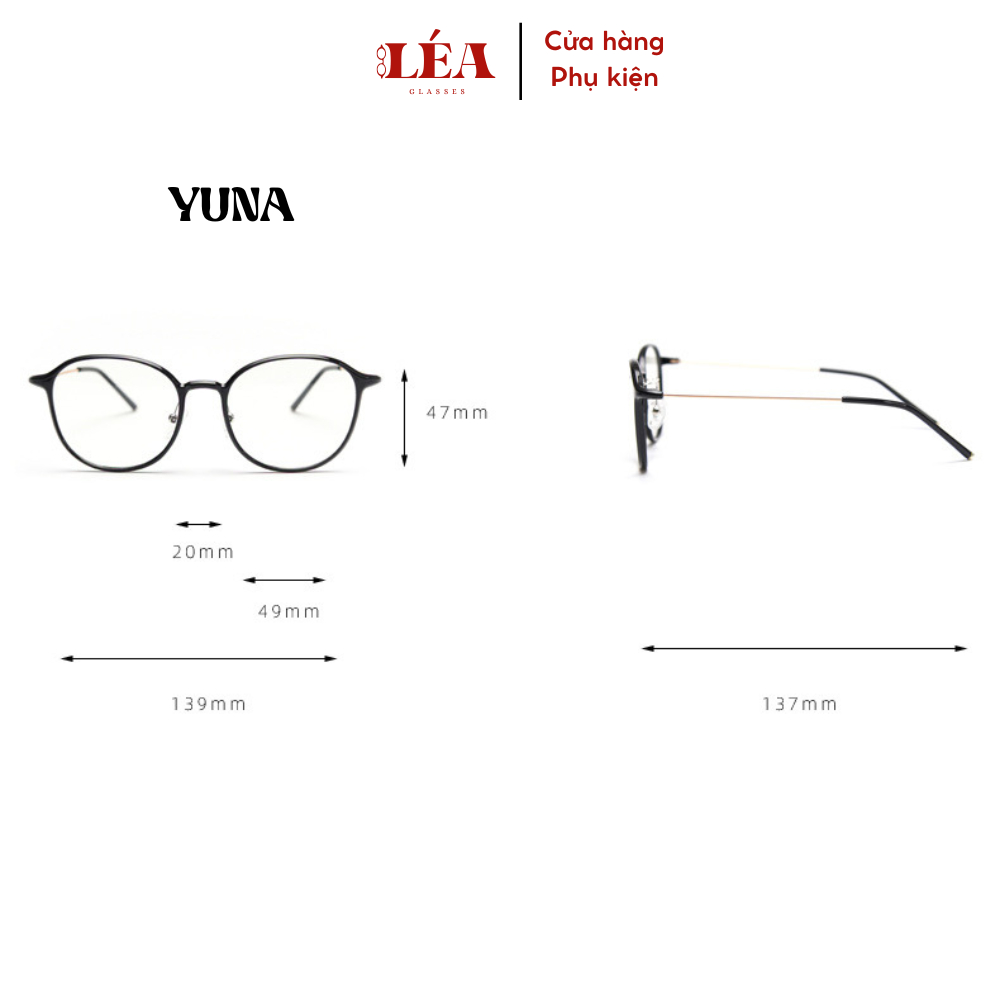 Kính mắt chuyên lắp cận [LÉAGLASSES] YUNA VUÔNG NHỰA TR90 CAO CẤP DẺO NHẸ | BigBuy360 - bigbuy360.vn