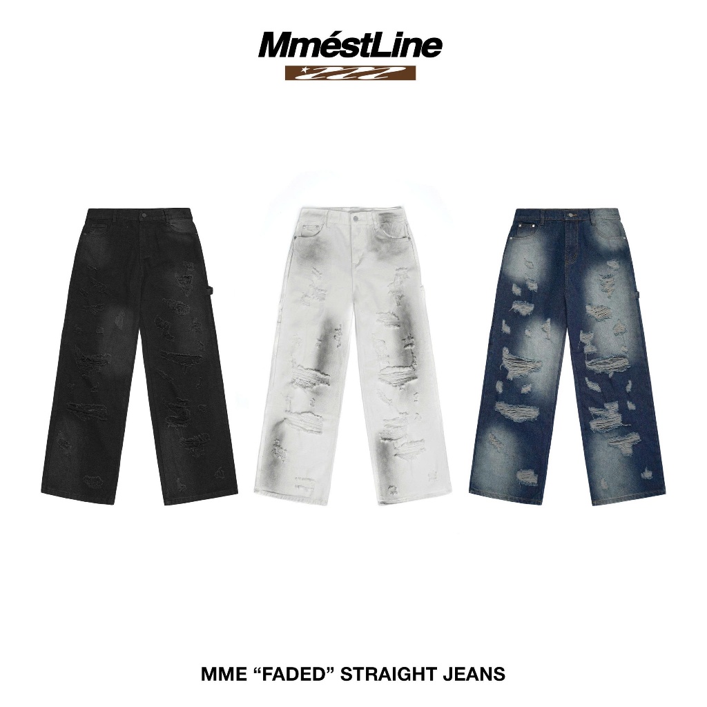 Quần Jeans MMESTLINE “FADED” form Straight Fit Premium Denim