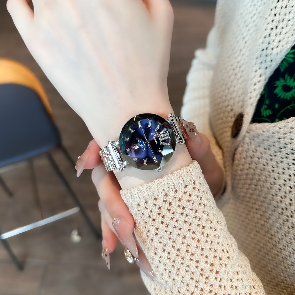 Đồng hồ nữ Jrande 7392 mặt tròn cắt lát, dây kim loại