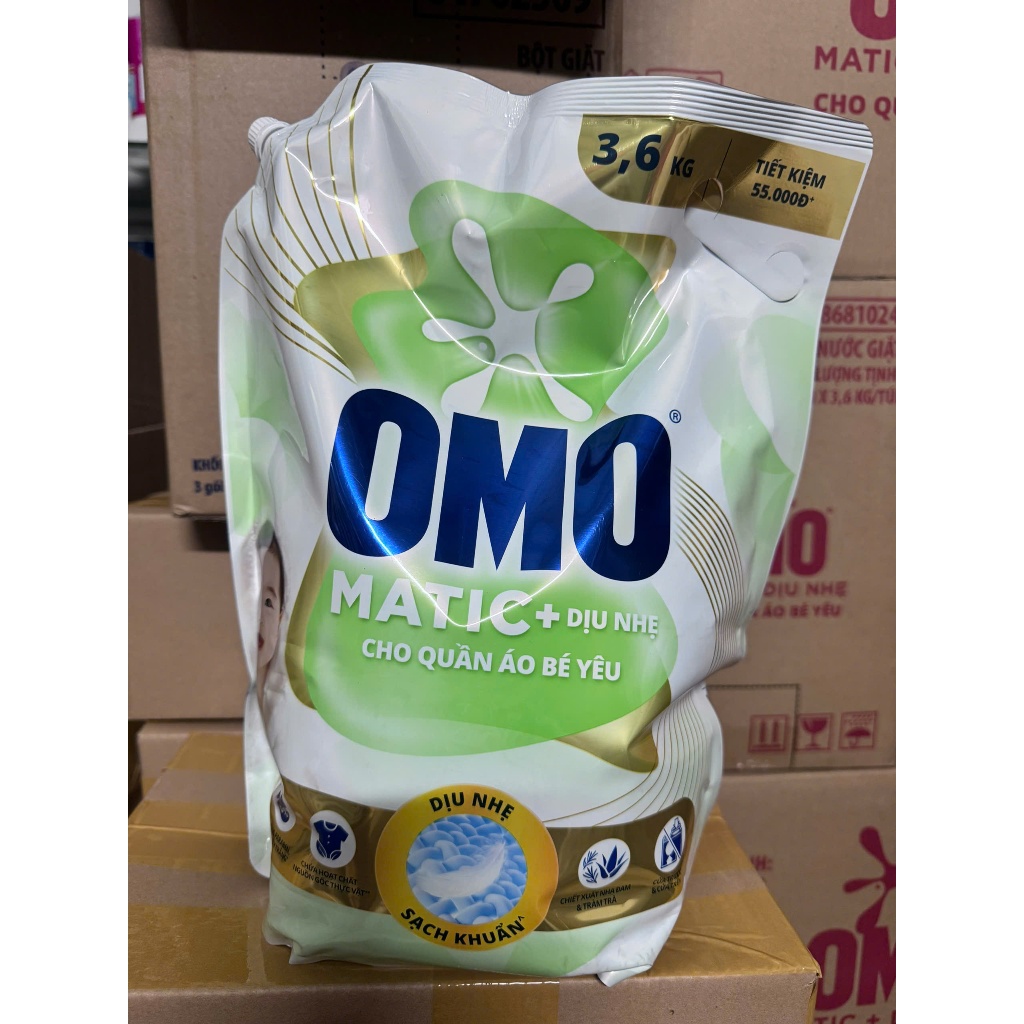 Nước Giặt OMO Matic Cho Quần Áo Bé - Túi 3.6KG (date mới)