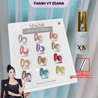   TẶNG THANH HƠ TRÒN NHỎ  Sơn Mắt mèo cực quang giọt nước trắng sét 12 màu kèm bảng màu cao cấp  THANH VY EDANA  