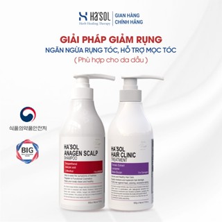  Giải Pháp Hỗ Trợ Giảm Rụng Tóc Hỗ Trợ Mọc Tóc  Ha'sol Anagen Scalp Shampoo 500g + Hasol Hair Clinic Treatment 500g  