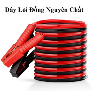 Dây câu bình ắc quy ô tô DLIGHT dây kích điện cứu hộ lõi đồng chịu tải 2000A dài 3M/4M truyền điện nhanh an toàn