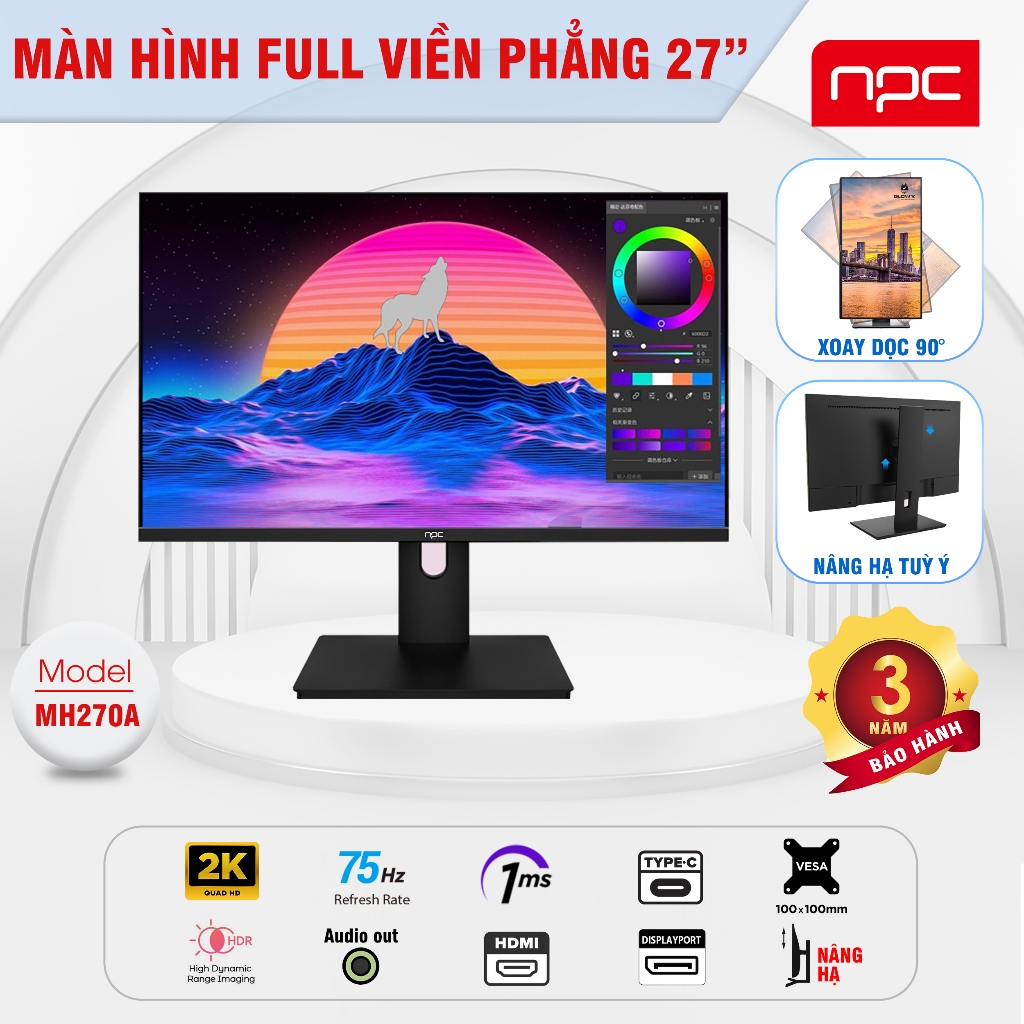 Màn hình máy tính máy tính NPC 24||27||28||32" - Mới 100% fullbox - Bảo hành 36 tháng