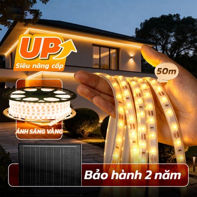 Cuộn LED Năng Lượng Mặt Trời MODI SOLAR Ánh Sáng Vàng 10M 20M 30M 50M Trang Trí Sân Vườn