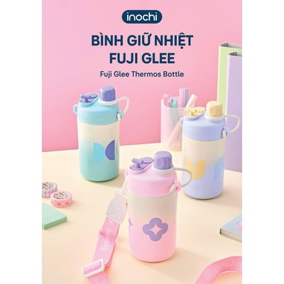[KHẮC TÊN] Bình Giữ Nhiệt Inochi FUJI GLEE, Thép Không Gỉ 316 Cao Cấp. Cấu Tạo 4 Lớp, Kèm Ống Hút