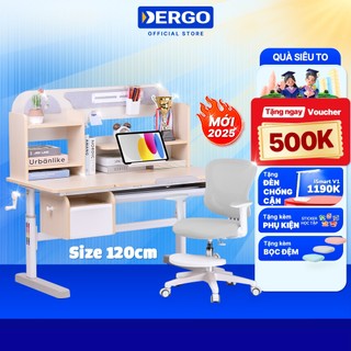   MỚI + VOUCHER 600K  Bộ Bàn Học Thông Minh DERGO LEO E120 Bàn Học Cho Bé 3-18 Tuổi kích thước lớn có giá sácH 