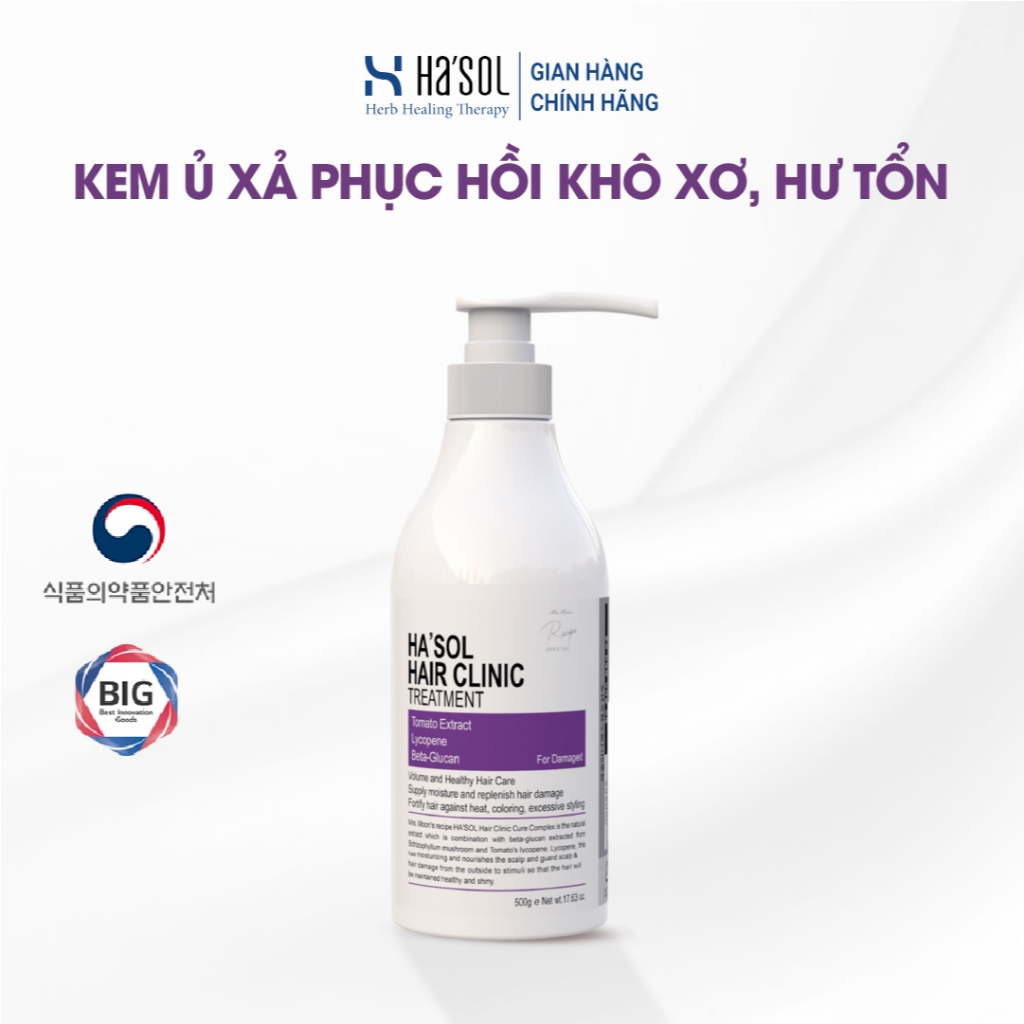 Kem Ủ Tóc Hasol Hair Clinic Treatment Phục Hồi Hư Tổn Và Giảm Gãy Rụng, Dưỡng Tóc Mềm Mượt, Chắc Kho