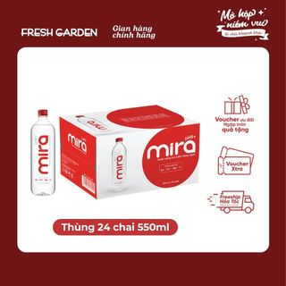  Nước uống ion kiềm Mira pH9+ 550ml Thùng 24 chai 