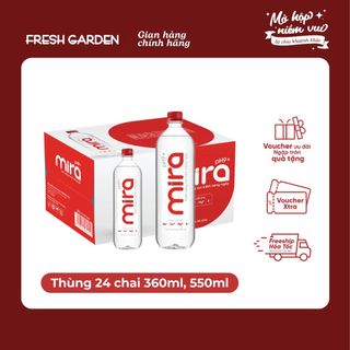  Thùng 360ml 550ml 24 chai Nước uống ion kiềm Mira pH9+ 