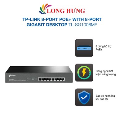 Switch TP-Link 8-Port PoE+ with 8-Port Gigabit Desktop TL-SG1008MP - Hàng chính hãng