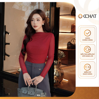  Áo Thun CCHAT Lưới Xếp Vai Dáng Ôm Chất Vải Cao Cấp Mềm Mịn Co Giãn 4 Chiều 23TDC2013OT 