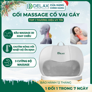  Gối Massage 3D Đảo Chiều DELAX – Thư Giãn Cổ Vai Gáy Hồng Ngoại Giảm Nhức Mỏi GMC01 