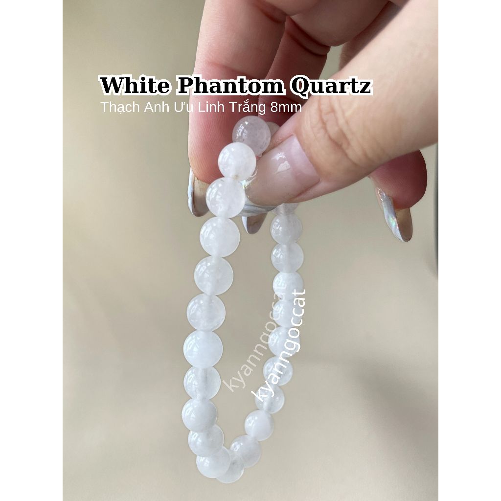 |White Phantom Quartz - Thạch Anh Ưu Linh Trắng| Vòng Tay Thạch Anh Ưu Linh Trắng | Mệnh Kim, Thủy |