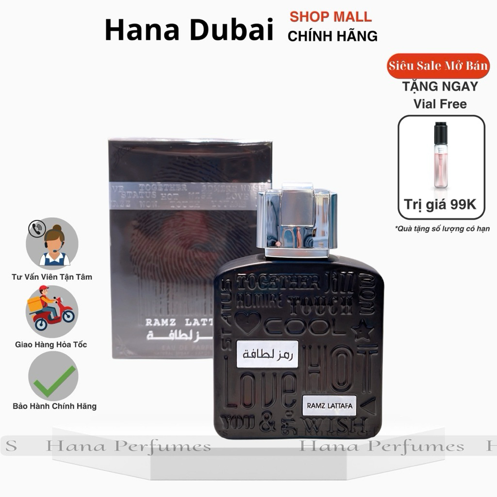 [Cam.Kết.Chính.Hãng] Nước Hoa Dubai Lattafa Ramz Silver(Ramz Bạc)