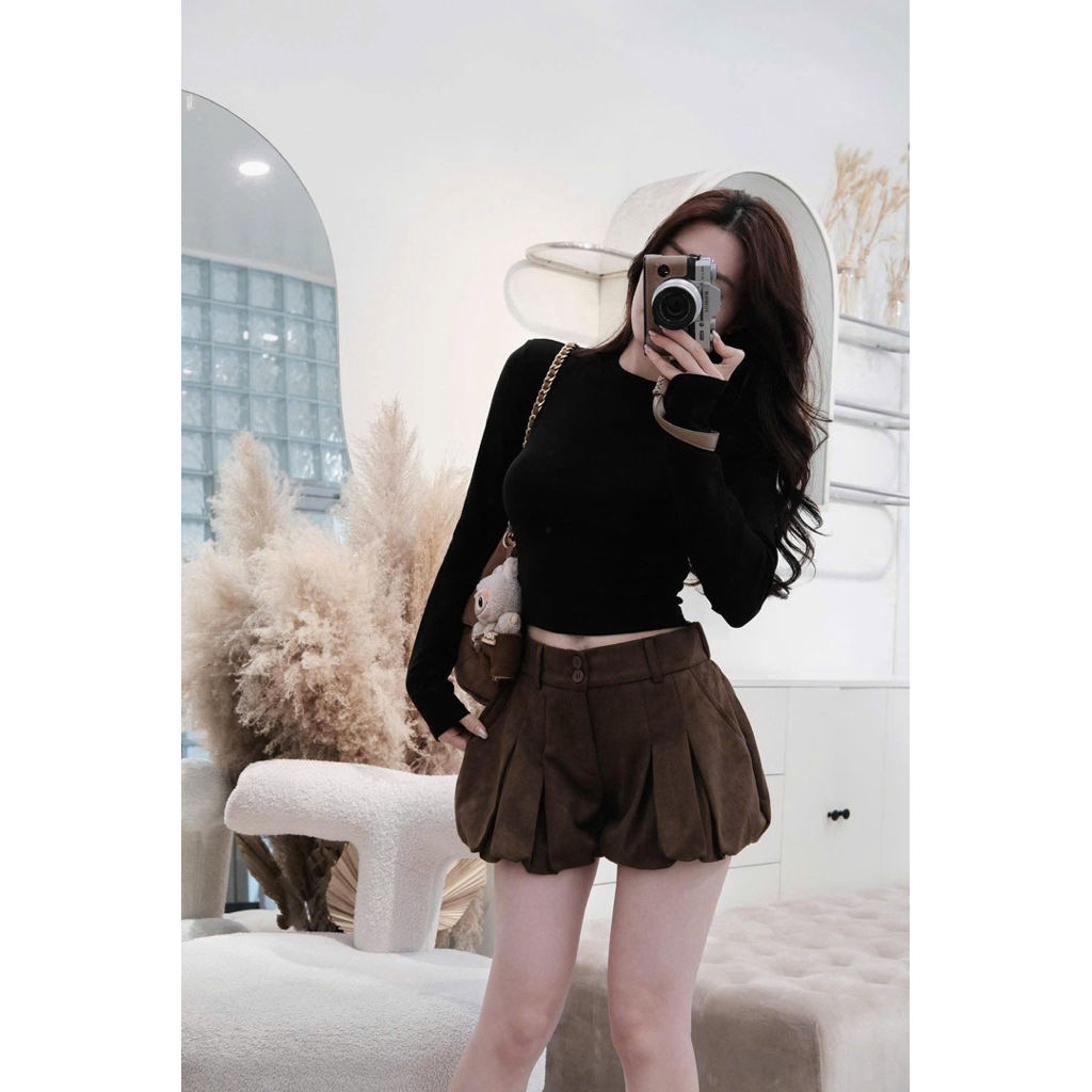 CHÂN VÁY NHUNG LỲ DÁNG BÍ FORM BỒNG QUẦN GIẢ VÁY NHUNG LỲ DÁNG BÍ STYLE KOREA - DÀNH CHO NỮ | BigBuy360 - bigbuy360.vn
