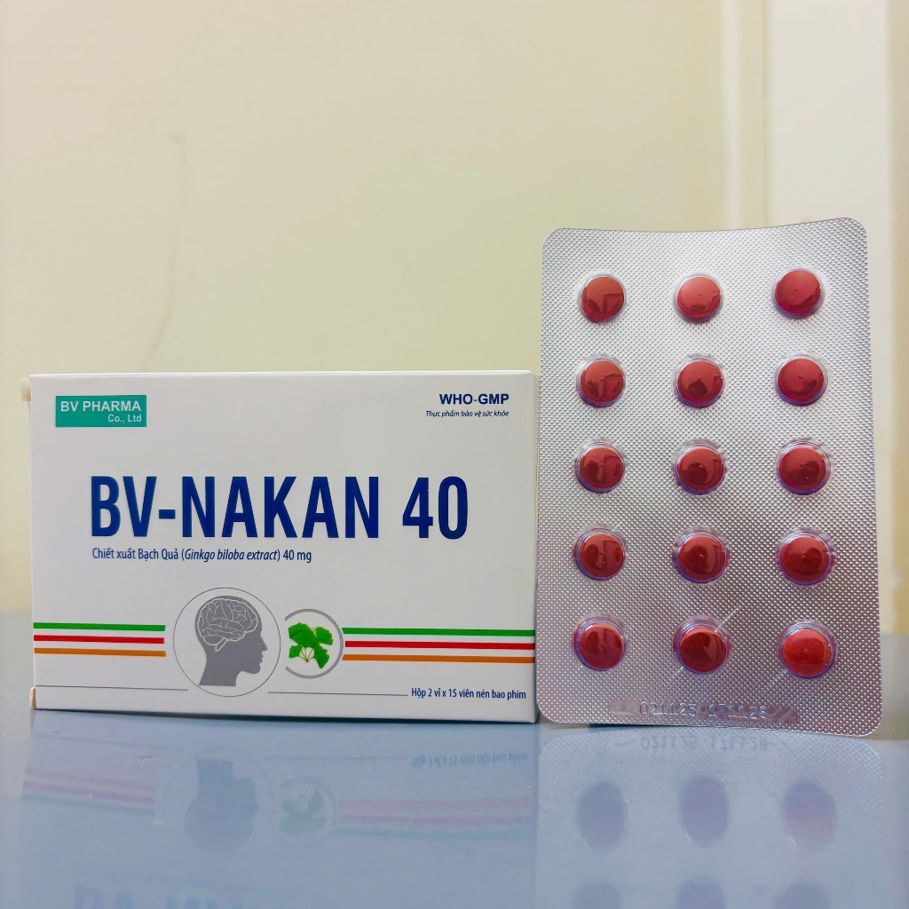 Viên uống BVNakan chứa Ginkgo Biloba 40mg - Hộp 30 viên