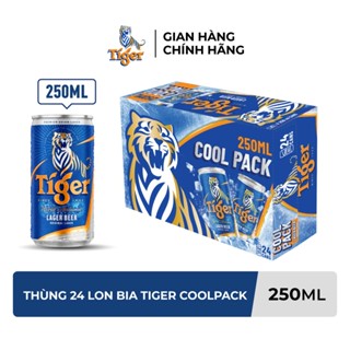  Thùng 24 Lon Bia Tiger Coolpack 250ml lon 