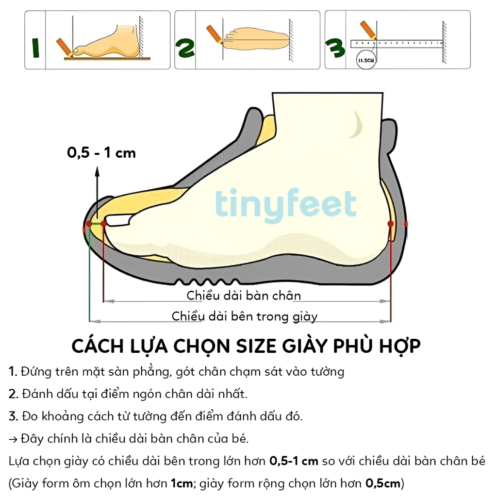 Giày Tập Đi Chống Bẹt Chân Mẫu Mới Hè 2025 TINYFEET WJ05 Thoáng Khí Cho Bé Trai Bé Gái 1-3 Tuổi | BigBuy360 - bigbuy360.vn