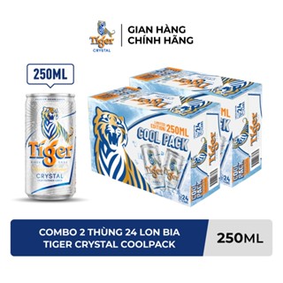  Combo 2 Thùng 24 lon bia Tiger Crystal Coolpack 250ml 