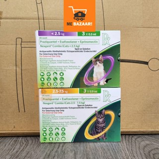  NEXGARD COMBO - Nhỏ gáy Ve Rận Phòng và Trị Nội Ngoại Kí Sinh cho Mèo 