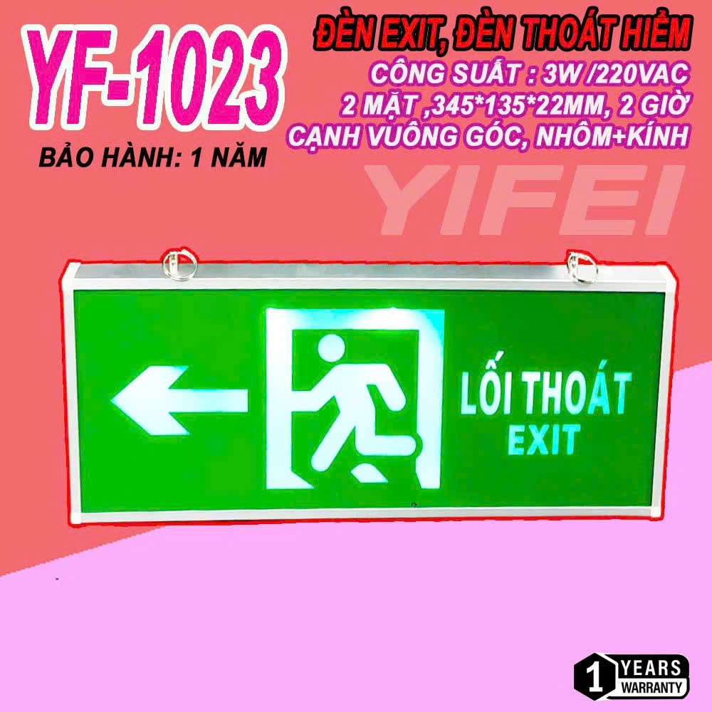ĐÈN EXIT, Đèn Exit Chỉ Dẫn Thoát Hiểm Các Hướng Hàng Cao Cấp 2 mặt - mặt mica