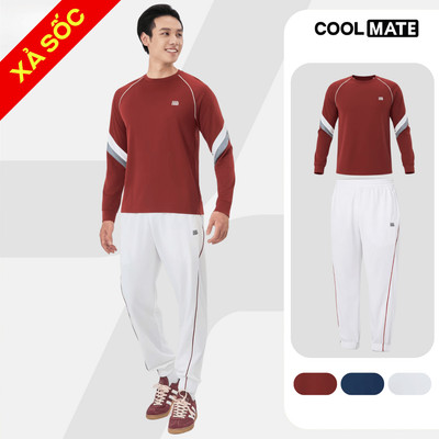 [MUA 2 GIẢM 5%]Set đồ thể thao nam Pickleball Flexline Active Áo thun dài tay teamwear và Quần jogger Coolmate