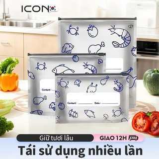  Combo 10 Túi Zip Giấy Nhôm ICON - Thiết kế kín nước tái sử dụng giữ thực phẩm tươi lâu 