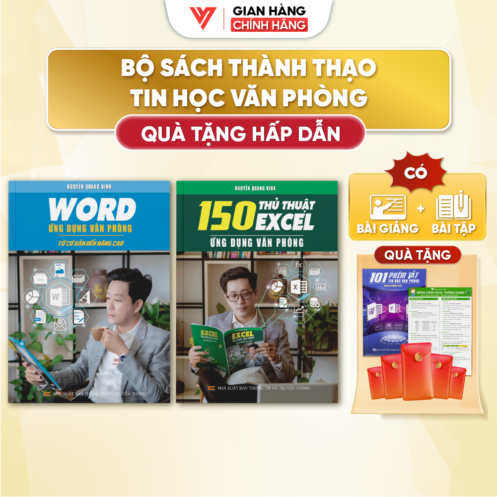 Combo 2 Sách Word - 150 Thủ Thuật Excel Ứng Dụng Văn Phòng Thầy Nguyễn Quang Vinh