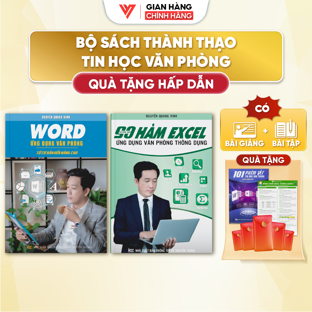Combo 2 Sách Word Và 90 Hàm Excel Ứng Dụng Tin Học Văn Phòng Thầy Nguyễn Quang Vinh