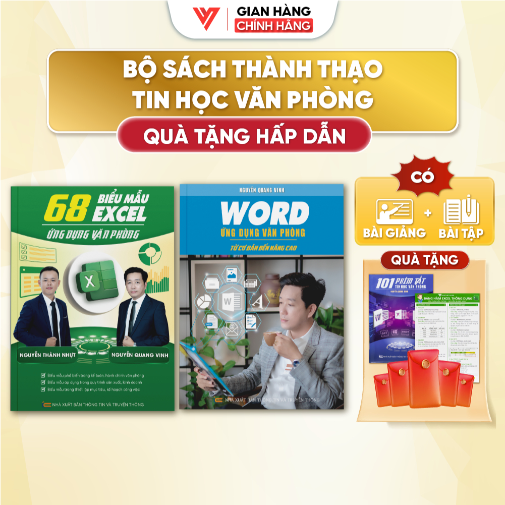 Combo 2 Sách 68 Biểu Mẫu - Excel Ứng Dụng Văn Phòng Và Word Từ Cơ Bản Đến Nâng Cao
