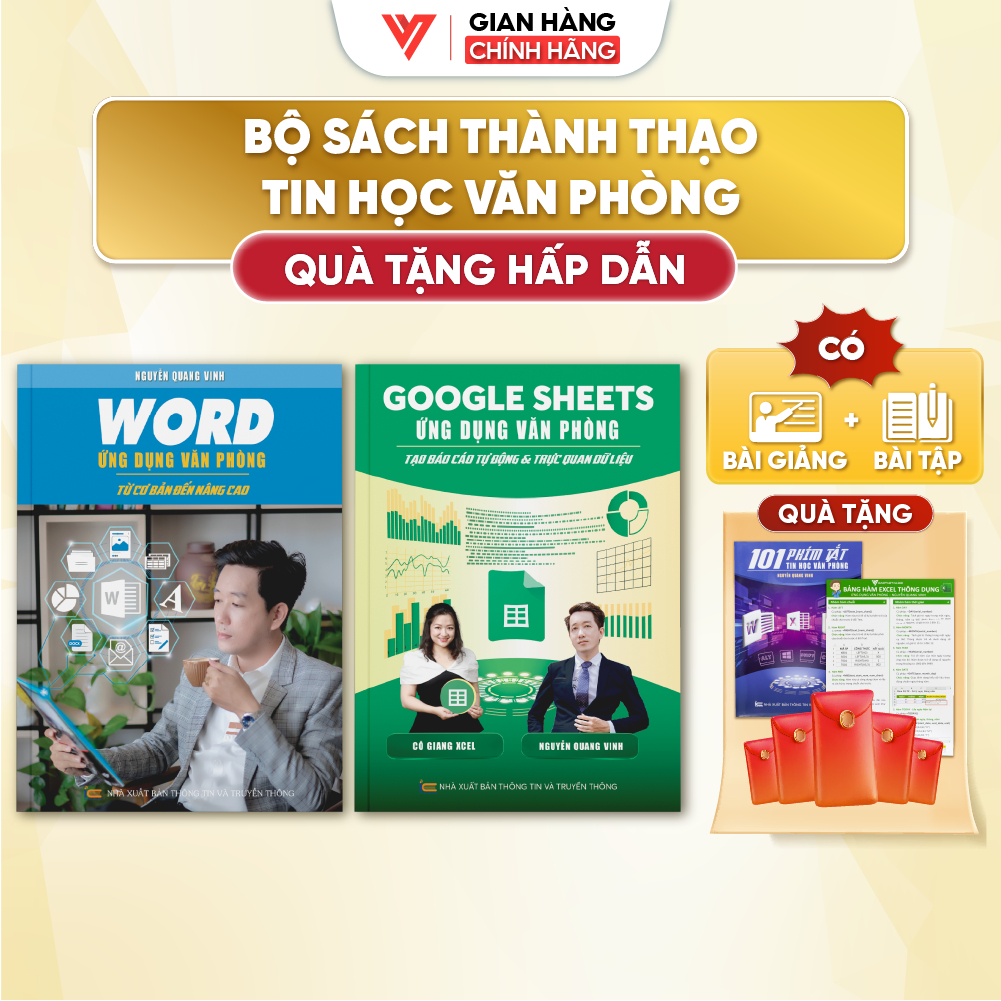 Combo 2 Sách Word - Google Sheets Ứng Dụng Văn Phòng