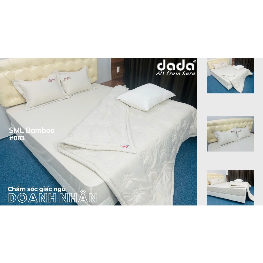Bộ Chăn Ga Gối DADA SML Bamboo 4 Món – Chất Liệu Bamboo Mô Phỏng Sợi Tre, Mát Dịu, Thoáng Khí