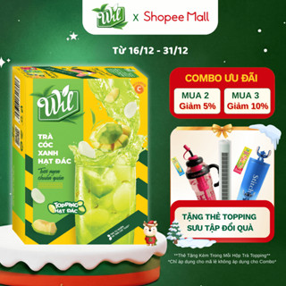   TẶNG THẺ TOPPING  Trà cóc xanh hạt đác Wil trà hòa tan topping cóc xanh hạt đác tươi chua ngọt 170g 