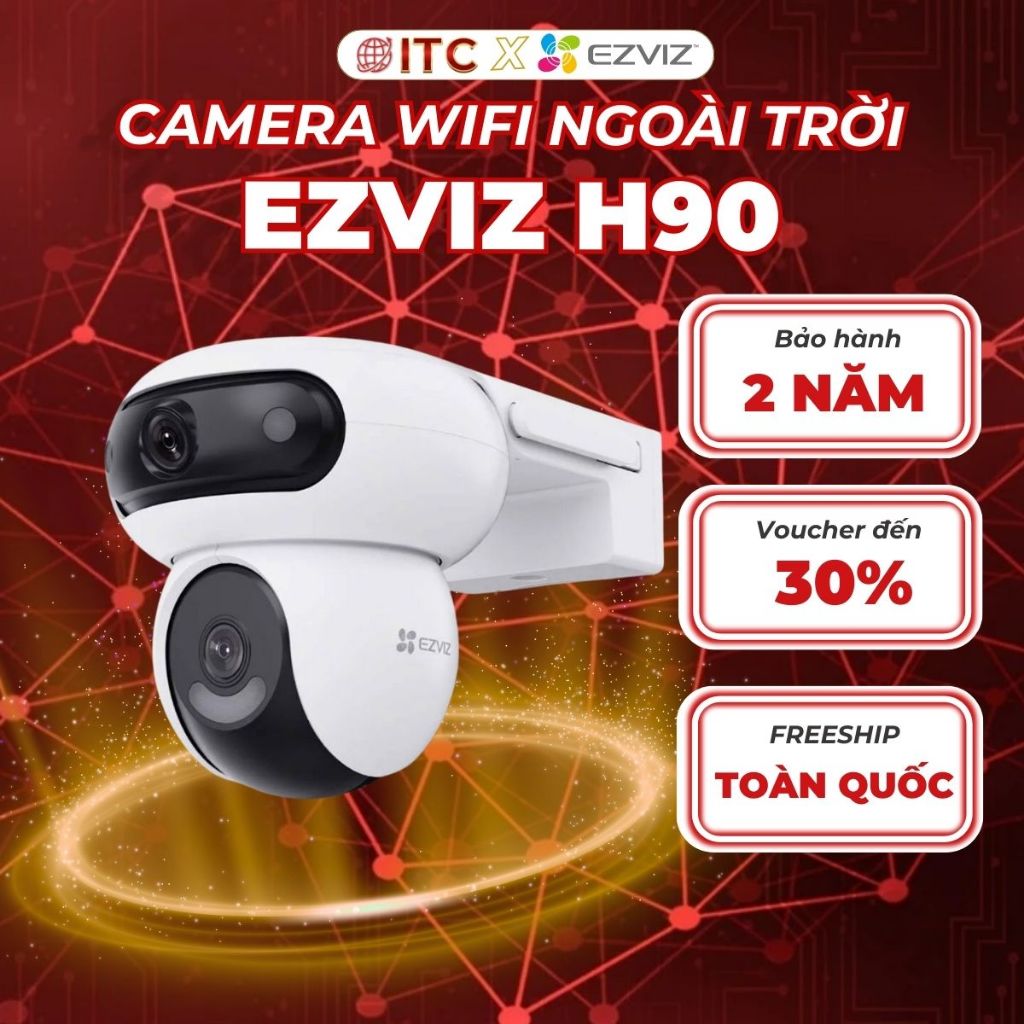 Camera Giám Sát Hai Ống Kính Ngoài Trời Ezviz H90 (4MP+4MP) - Hình Ảnh Ban Đêm và Đàm Thoại 2 Chiều