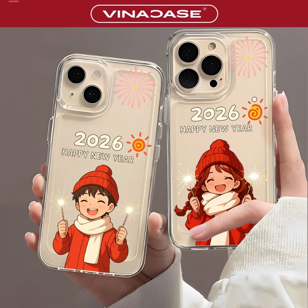 Ốp Lưng iPhone 11/14 Pro Max/15 Pro Max/16 Pro Max/17 Pro Max Dẻo Trong Space Tết Pháo