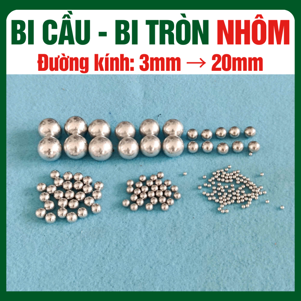 Bi cầu nhôm, bi tròn nhôm đường kính từ 3mm đến 20mm