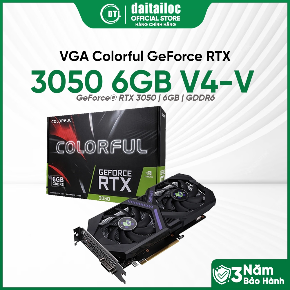 Card Màn Hình VGA Colorful GeForce RTX 3050 6GB V4-V | Chính Hãng | Bảo Hành 36 Tháng