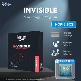  Bao cao su Feelex siêu mỏng gân gai kéo dài thời gian an toàn nhiều gel bôi trơn hộp 10 chiếc 