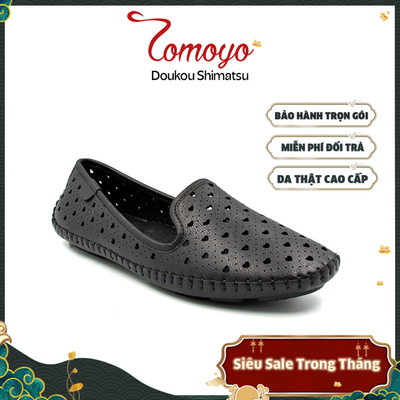 [SALE 40%] Giày Búp Bê Nữ TOMOYO TMW329 Họa Tiết Trái Tim Da Microfiber Siêu Nhẹ Êm Chân Đi Học Đi Làm Phong Cách Nhật