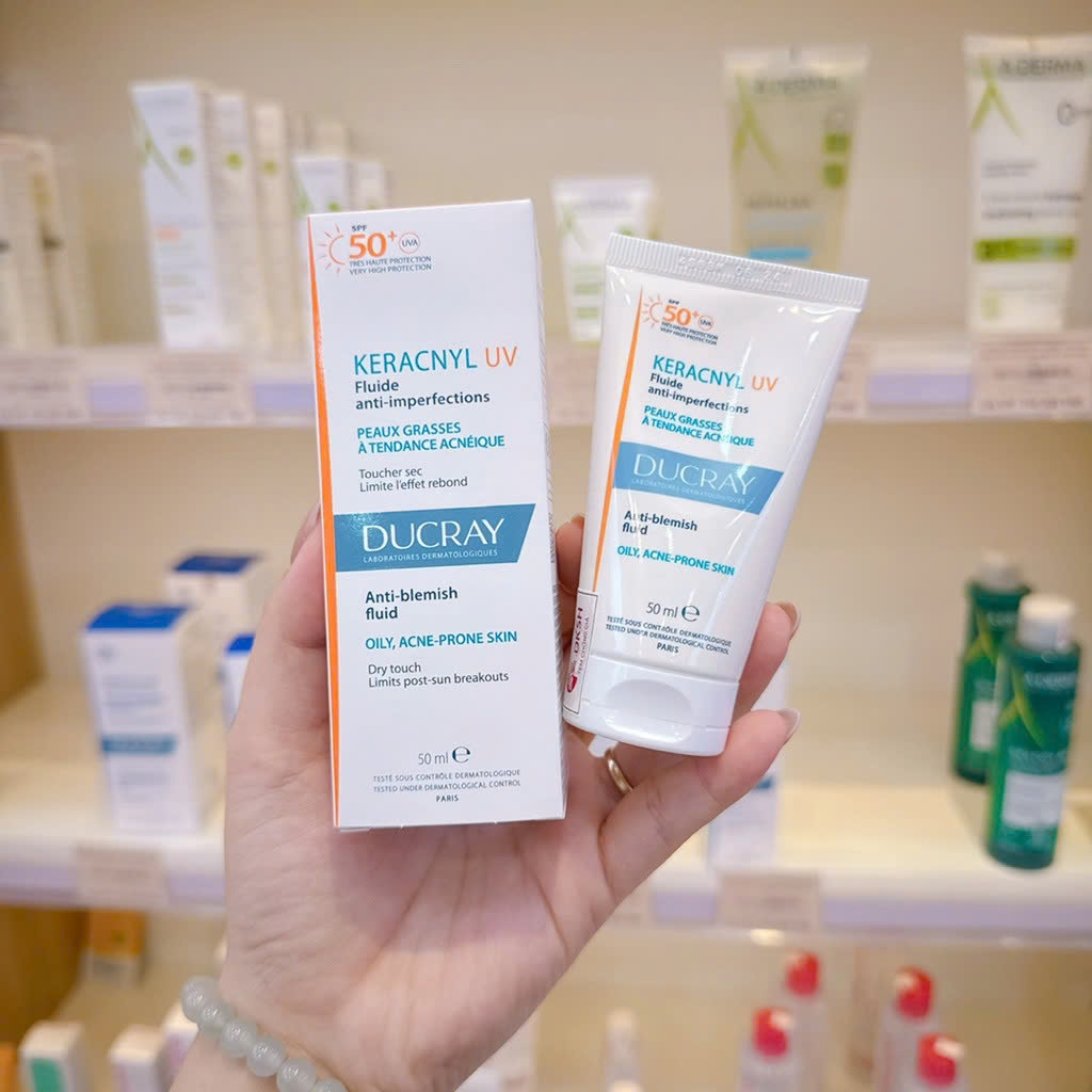 Ducray Kem chống nắng cho da dầu mụn Ducray KERACNYL UV SPF 50+ 50ml