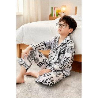  Bộ pijama bé trai vải lụa Mango họa tiết Pikachu dễ thương | Đồ ngủ trẻ em mềm mát cao cấp mặc ở nhà 