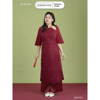 Set áo dài cổ yếm khoét vai BIGSIZE (55kg đến 95kg) - 25DCT010 - [BU Bigsize]