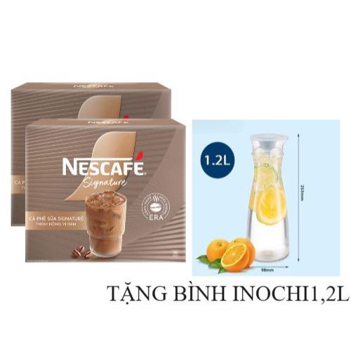[Tặng bình nước inochi 1.2L] BỘ 2 Hộp Nescafe sữa Signature hộp giấy 10x28g