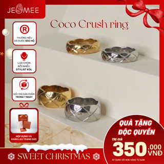  Nhẫn nữ cao cấp khắc vân Coco Crush Jesmee chất liệu titan mạ vàng không gỉ - R3514 